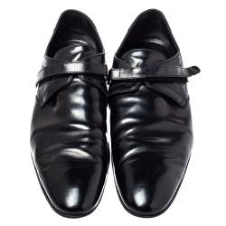 Louis Vuitton Black Damier Leather Velcro Loafers Size 47