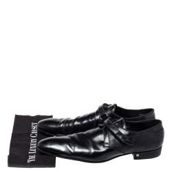 Louis Vuitton Black Damier Leather Velcro Loafers Size 47