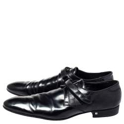 Louis Vuitton Black Damier Leather Velcro Loafers Size 47