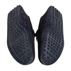 Pre Owned Louis Vuitton Dark Tri Color Suede Hockenheim Slip On Loafers Size 40.5