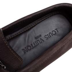 Pre Owned Louis Vuitton Brown Epi Leather Monte Carlo Slip On Loafers Size 41