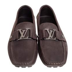Pre Owned Louis Vuitton Brown Epi Leather Monte Carlo Slip On Loafers Size 41