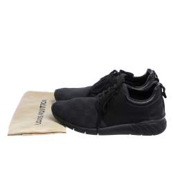 Louis Vuitton Black Damier Fabric, Nubuck  And Leather Fastlane Sneakers Size 42.5