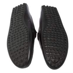 Pre Owned حذاء لوفرز لوي فيتون هوكينهيم دريفر جلد أسود مقاس 41.5