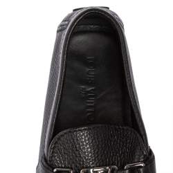 Pre Owned حذاء لوفرز لوي فيتون هوكينهيم دريفر جلد أسود مقاس 41.5