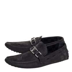 Pre Owned حذاء لوفرز لوي فيتون هوكنهايم سليب أون جلد نوبوك أسود مقاس 41.5