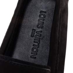 Pre Owned حذاء لوفرز لوي فيتون هوكنهايم سليب أون جلد نوبوك أسود مقاس 41.5