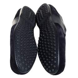 Pre Owned حذاء لوفرز لوي فيتون سير بيني سويدي أزرق كحلي مقاس 41