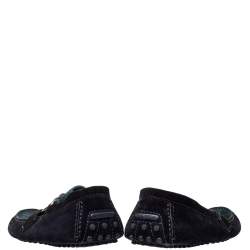 Pre Owned Louis Vuitton Tricolor Suede Hockenheim Slip On Loafers Size 41.5