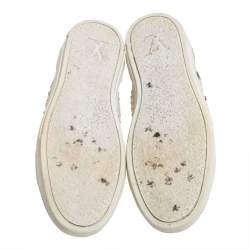 Louis Vuitton White/Grey Python And Suede Zip Up High Top Sneakers Size 40