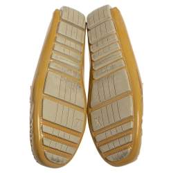 Pre Owned Louis Vuitton Yellow Patent Leather Lombok Driving Loafers Size 40.5