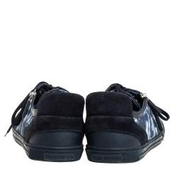 مملوكة مسبقًا Louis Vuitton Blue Camouflage Nylon And Suede Cap Toe Low Top Sneakers Size 43.5