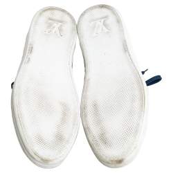 مملوكة مسبقًا Louis Vuitton Blue/Black Suede And Leather Fuselage High Top Sneakers Size 43.5 