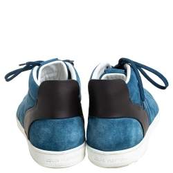 مملوكة مسبقًا Louis Vuitton Blue/Black Suede And Leather Fuselage High Top Sneakers Size 43.5 