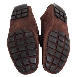 Pre Owned Louis Vuitton Brown Suede Monte Carlo Loafer Size 42