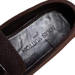 Pre Owned Louis Vuitton Brown Suede Monte Carlo Loafer Size 42