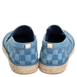 Louis Vuitton Blue Denim Slip On Espadrille Sneakers Size 44