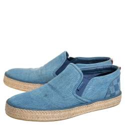 Louis Vuitton Blue Denim Slip On Espadrille Sneakers Size 44