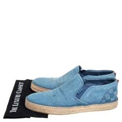 Louis Vuitton Blue Denim Slip On Espadrille Sneakers Size 44