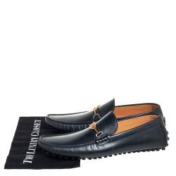 Louis Vuitton Black Leather LV Club Slip On Loafers Size 41