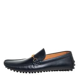 Louis Vuitton Black Leather LV Club Slip On Loafers Size 41