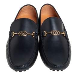Louis Vuitton Black Leather LV Club Slip On Loafers Size 41