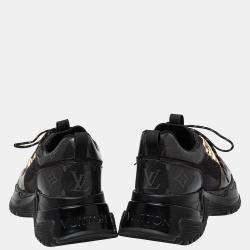 Louis Vuitton Black/Brown Monogram Canvas And Mesh Run Away Pulse Sneakers Size 38.5
