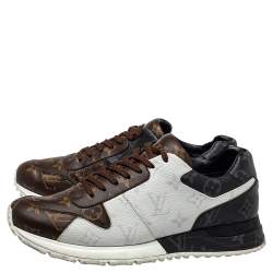 مملوكة مسبقًا حذاء رياضي لوي فيتون رون اواي كانفاس مقوى مونوغرامي ثلاثي اللون مقاس 39.5