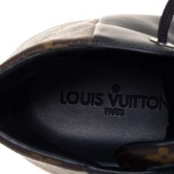 Pre Owned حذاء رياضي لوي فيتون كانفاس مونوغرامي وجلد بني وأسود رباط علوي مرتفع من أعلى مقاس 42.5