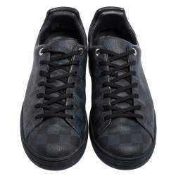 Pre Owned حذاء رياضي لوي فيتون فرونترو منخفض من أعلى كانفاس دامييه كوبالت مقاس 43.5