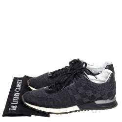 Pre Owned حذاء رياضي لوي فيتون رون اواي جلد وشبك دامييه أسود مقاس 41.5