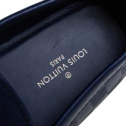 Pre Owned حذاء لوفرز سليب أون لوي فيتون داميه انفيني هوكنهيم جلد أزرق مقاس 41.5