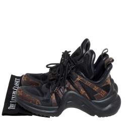 Louis Vuitton Black/Brown Mesh And Monogram Canvas Archlight Low Top Sneakers Size 42