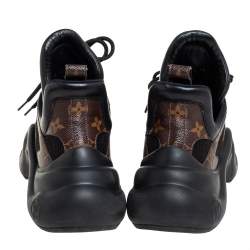 Louis Vuitton Black/Brown Mesh And Monogram Canvas Archlight Low Top Sneakers Size 42