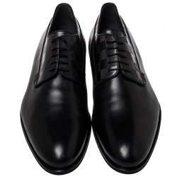 Pre Owned حذاء ديربي لوي فيتون هوسمان جلد أسود مقاس 44