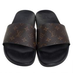 مملوكة مسبقًا صندل سلايد لوي فيتون واترفرونت كانفاس مونوغرامي بني مقاس 43