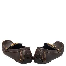 Pre Owned حذاء لوفرز لوي فيتون مونت كارلو جلد بني مقاس 44