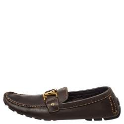 Pre Owned حذاء لوفرز لوي فيتون مونت كارلو جلد بني مقاس 44