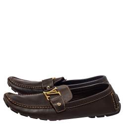 Pre Owned حذاء لوفرز لوي فيتون مونت كارلو جلد بني مقاس 44