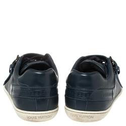 مملوكة مسبقًا Louis Vuitton Blue Leather Cap Toe Buckle Strap Lace Up Sneakers Size 42