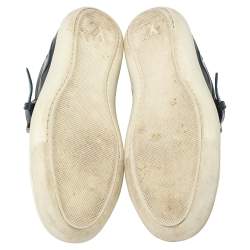 مملوكة مسبقًا Louis Vuitton Blue Leather Cap Toe Buckle Strap Lace Up Sneakers Size 42