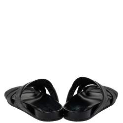 Pre Owned Louis Vuitton Black Monogram Leather Mirabeau Mule Sandals Size 43