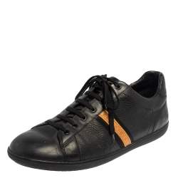 Louis Vuitton Black  Leather Low Top Sneakers Size 45