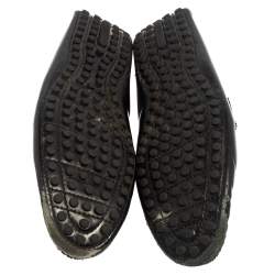 Louis Vuitton Black Leather Hockenheim Slip On Loafers Size 43.5