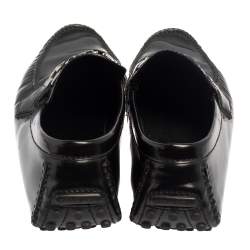 Louis Vuitton Black Leather Hockenheim Slip On Loafers Size 43.5