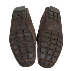 Louis Vuitton Olive Green Suede Monte Carlo Slip On Loafers Size 45