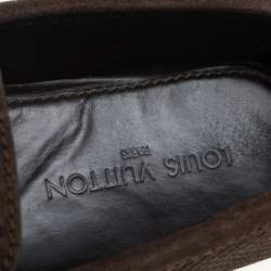 Louis Vuitton Olive Green Suede Monte Carlo Slip On Loafers Size 45