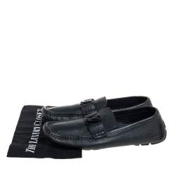 Pre Owned حذاء لوفرز لوي فيتون سليب أون مونت كارلو جلد أسود مقاس 42.5