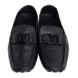 Pre Owned حذاء لوفرز لوي فيتون سليب أون مونت كارلو جلد أسود مقاس 42.5
