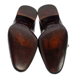  Louis Vuitton Black Damier Leather Lace Up Oxfords Size 43